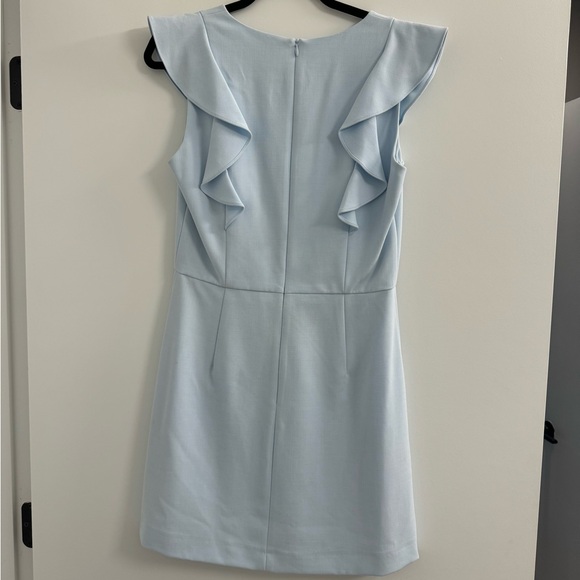 French Connection Blue Sheath Dress V-Neck Flutter Sleeves - Picture 2 of 2